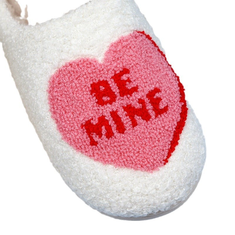 Pantoufles en coton pour la Saint-Valentin, pantoufles d'intérieur pour femmes, printemps-automne, en coton, antidérapantes, douces et chaudes, chaussures de maison, pour couple, pantoufles simples en peluche