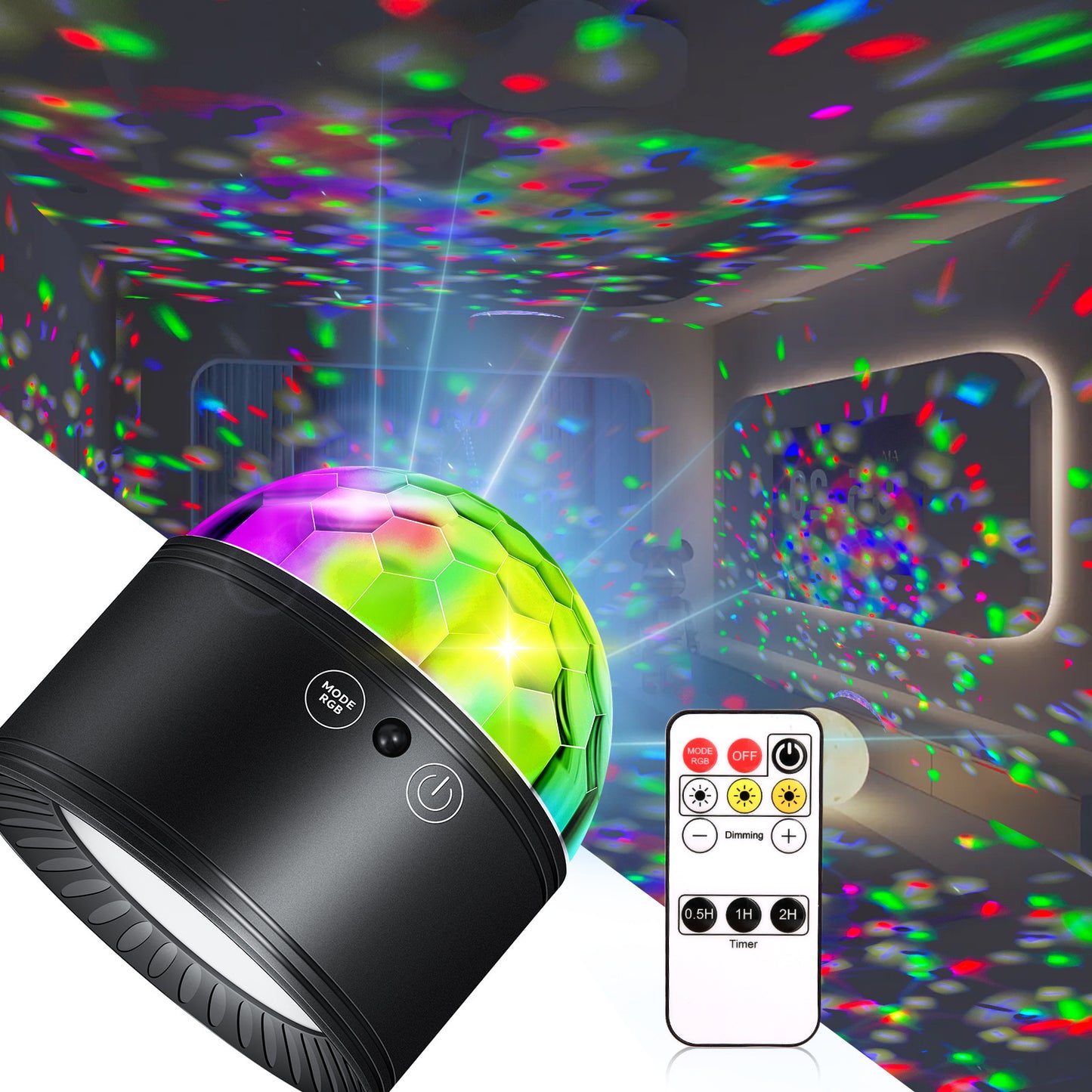 Lampe murale créative rechargeable à trois couleurs avec télécommande et température