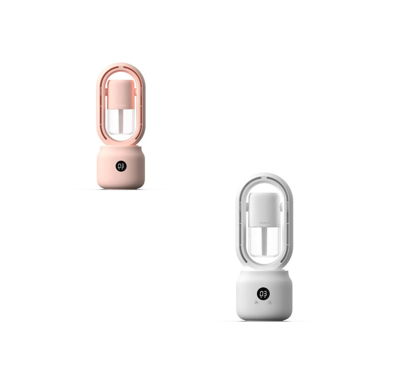 Ventilateur de table électrique à brume d'eau refroidie par l'été, humidificateur d'air portable sans pales, rechargeable par USB, ventilateur sans fil.