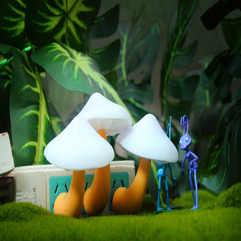 Lampe de nuit LED champignon avec prise murale, prise EU/US, lumière blanche chaude, capteur de contrôle de lumière, éclairage de chambre, décoration intérieure.