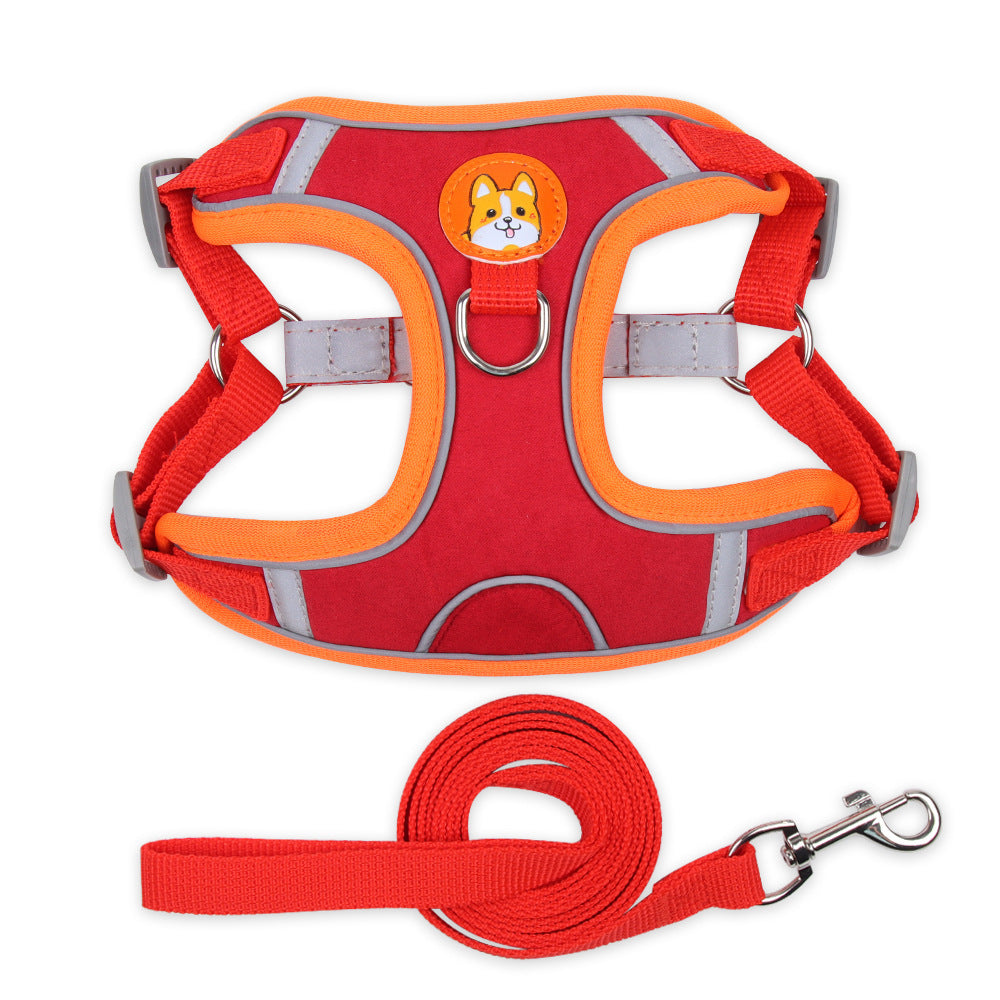 Harnais pour chien Harnais pour chat Laisses réfléchissantes pour chiens Sangle de poitrine en mesh doux