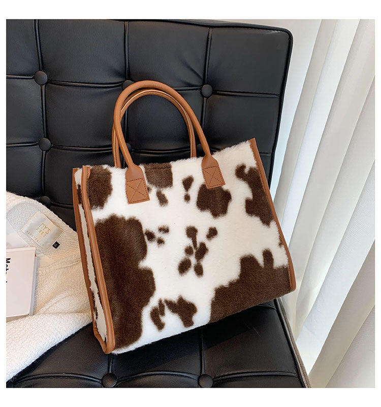 Sac à main de grande capacité de style coréen en peluche occidentale