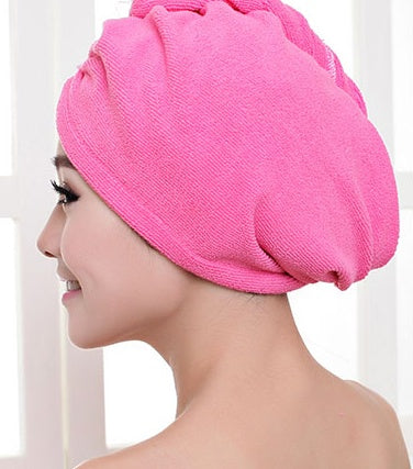 Bonnet de sèche-cheveux pour femme, serviette absorbante pour cheveux secs