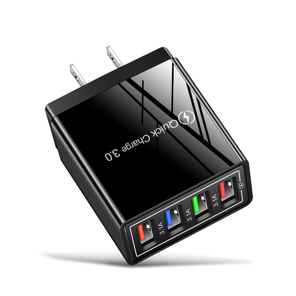 Chargeur USB Quick Charge 3.0 Adaptateur pour 4 téléphones pour tablette Chargeur mural portable Chargeur rapide