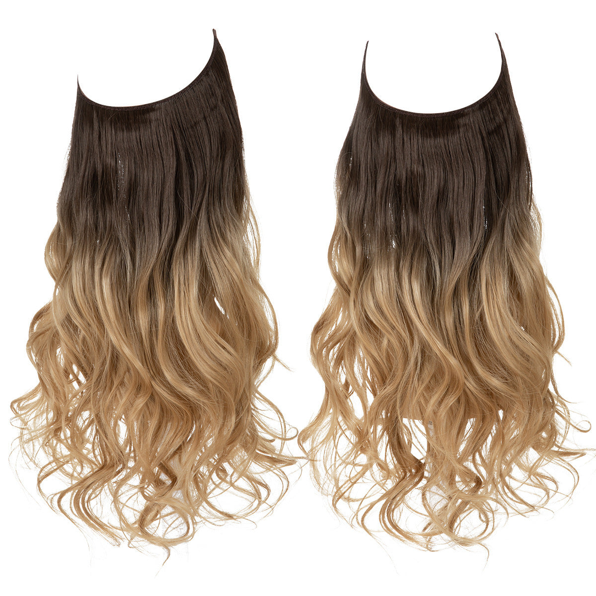 Perruque femme poisson ligne type cheveux longs bouclés fibre chimique extension pièce mat haute température soie poisson fil de soie perruque pièce