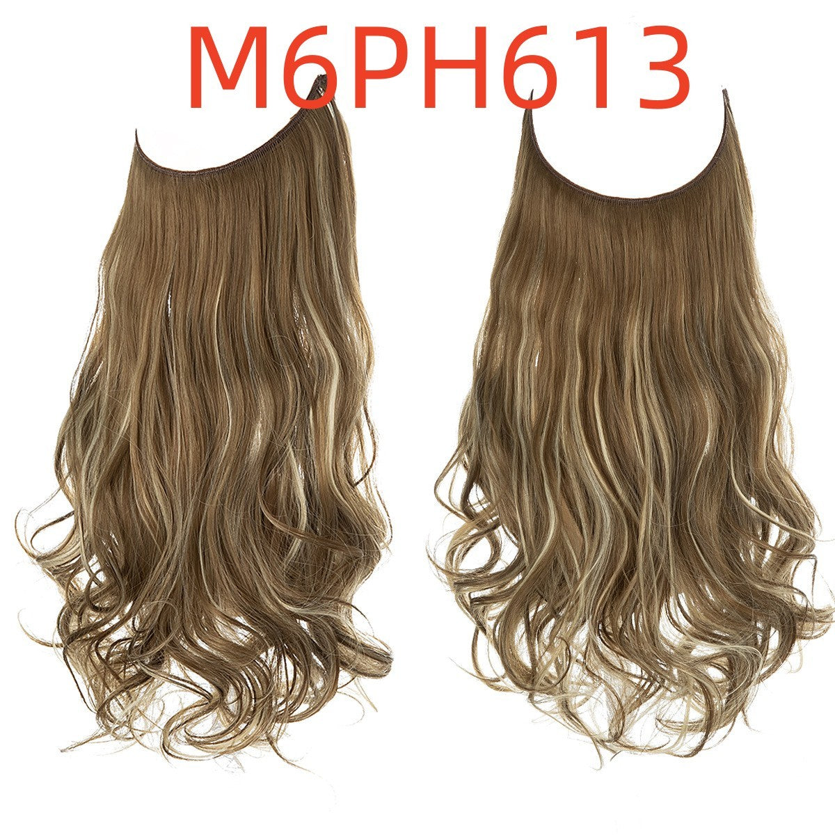 Perruque femme poisson ligne type cheveux longs bouclés fibre chimique extension pièce mat haute température soie poisson fil de soie perruque pièce