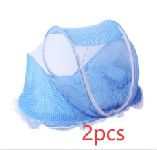 Lit de bébé pliable avec filet et oreiller, ensemble de 2 pièces.