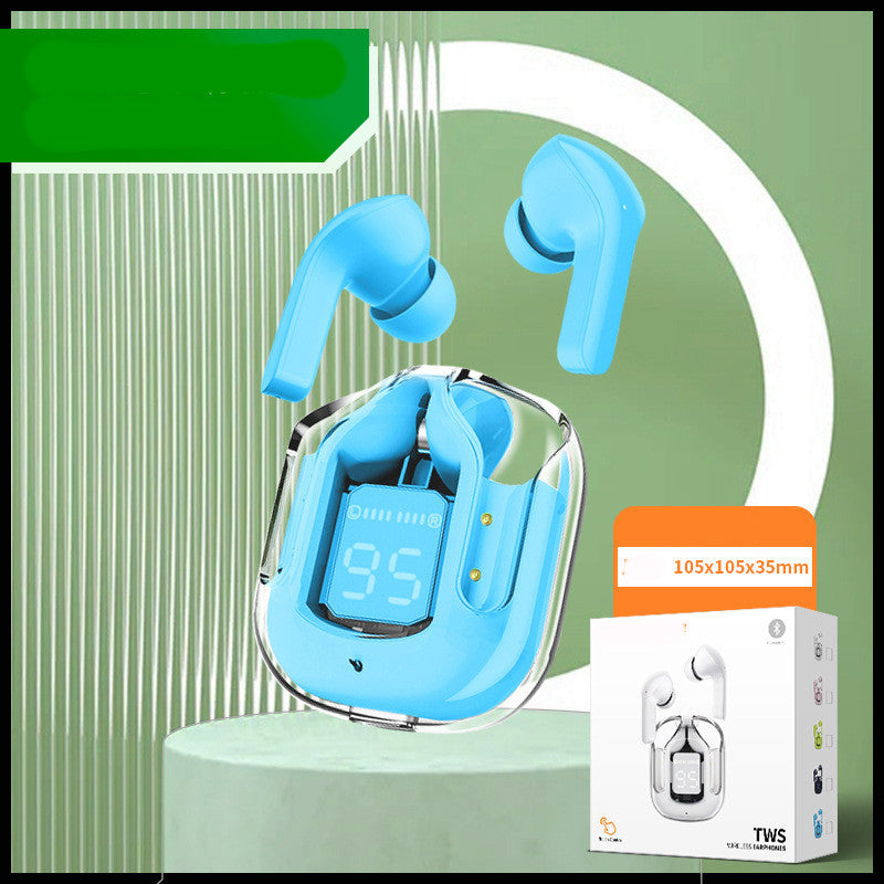 Nouveau mini casque sans fil transparent Bluetooth avec affichage numérique, réduction de bruit ENC, véritable sans fil, musique sportive.