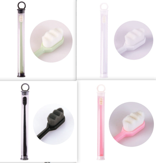 Brosse à dents ultrafin à poils super doux, brosse de nettoyage en profondeur portable pour outils de soins bucco-dentaires, soins des dents, nettoyage buccal, voyage