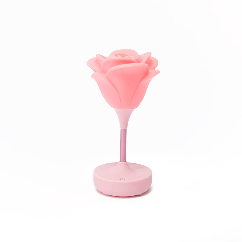 Veilleuse USB Touch Rose créative en silicone pour chambre à coucher