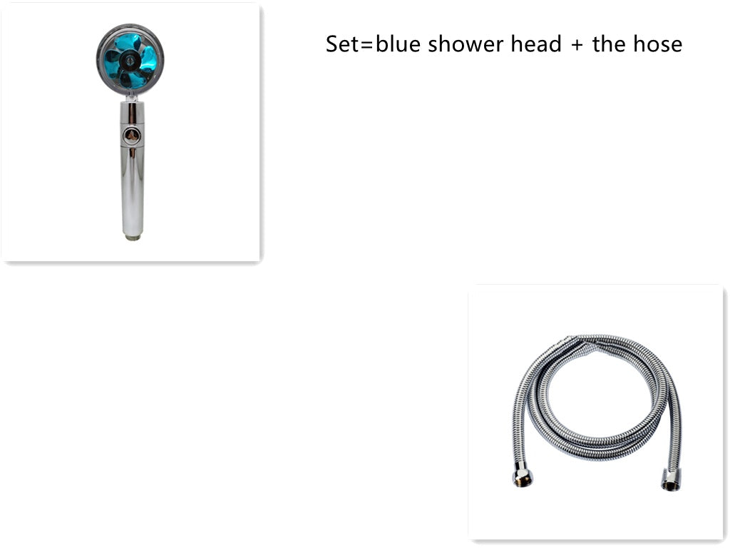 Pommeau de douche à économie d'eau, rotation à 360 degrés avec petit ventilateur, buse de pulvérisation haute pression ABS, accessoires de salle de bain.