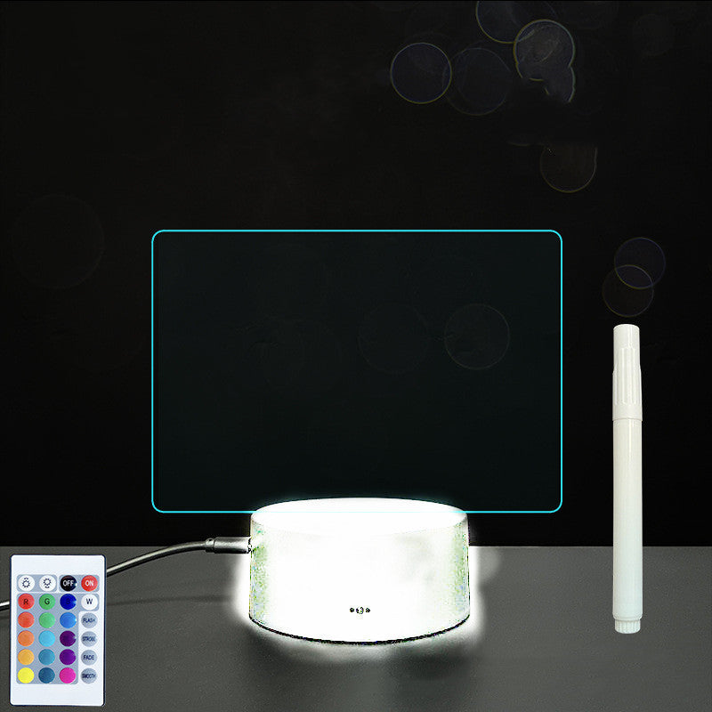 Tableau de message en acrylique 3D avec écriture à la main et lumière LED