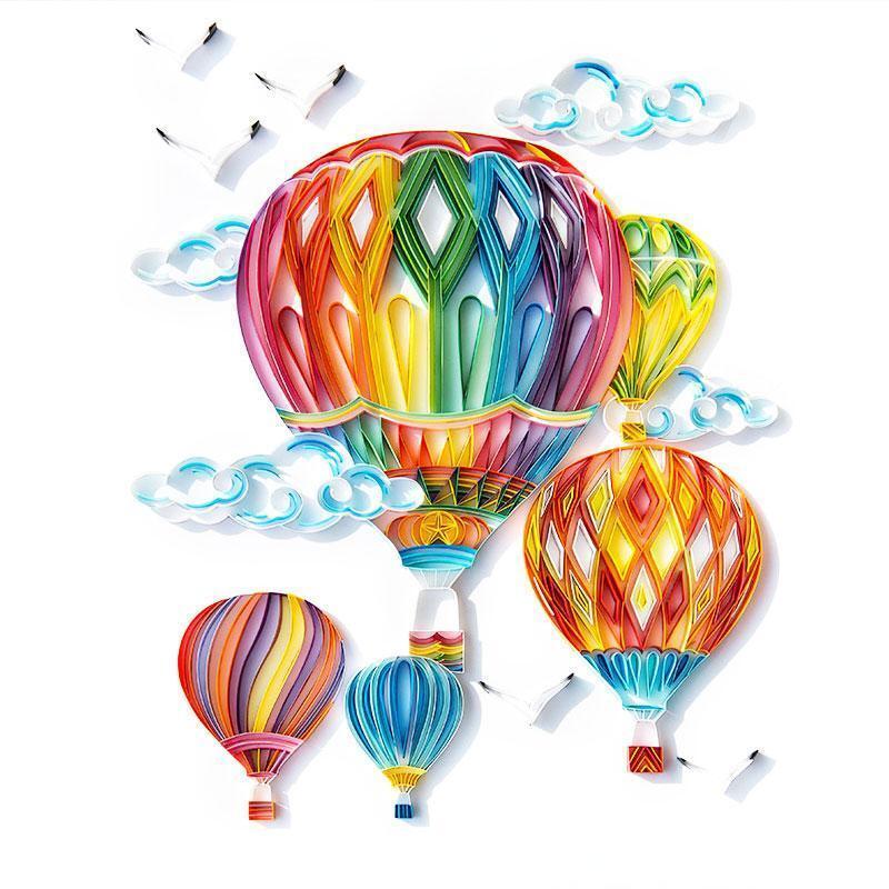 Paquet de matériel de peinture sur papier matelassé série de fentes illustration ensemble fait main