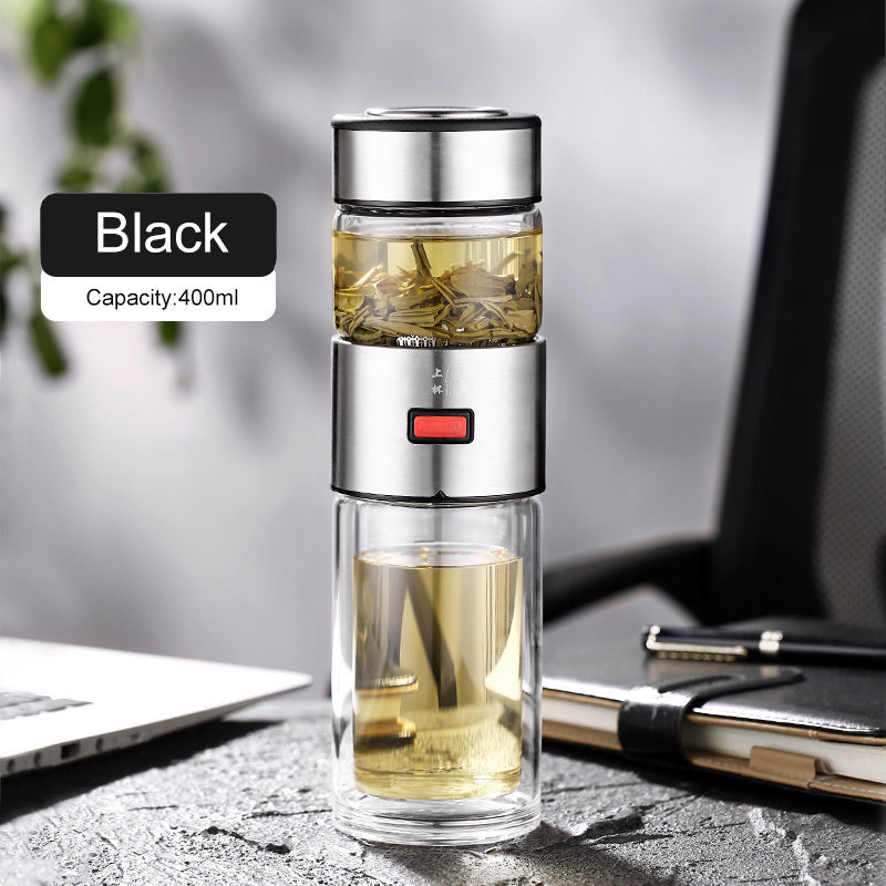 Coffret cadeau portable en verre pour séparer le thé et l'eau de la voiture
