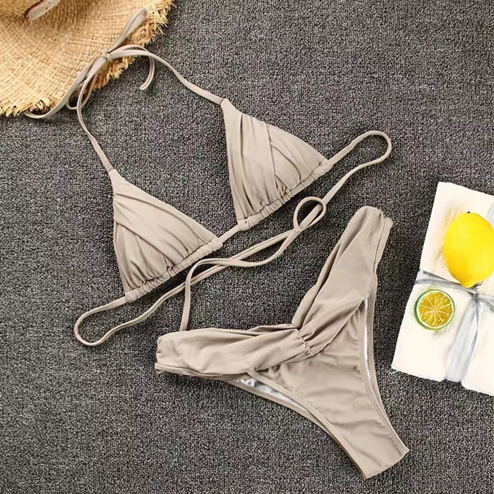Maillot de bain fendu pour femme Ins Bikini Summer Beach