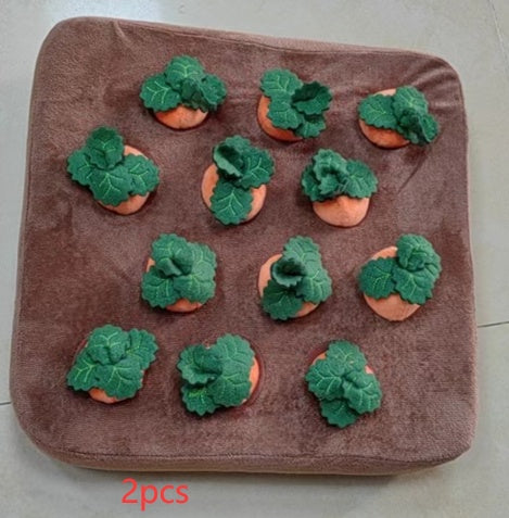 Jouet en peluche en forme de carotte pour chien, jouet à mâcher en forme de légume pour chiens, tapis de fouille pour chiens et chats, jouet à mâcher durable pour chiots, accessoires pour chiens.