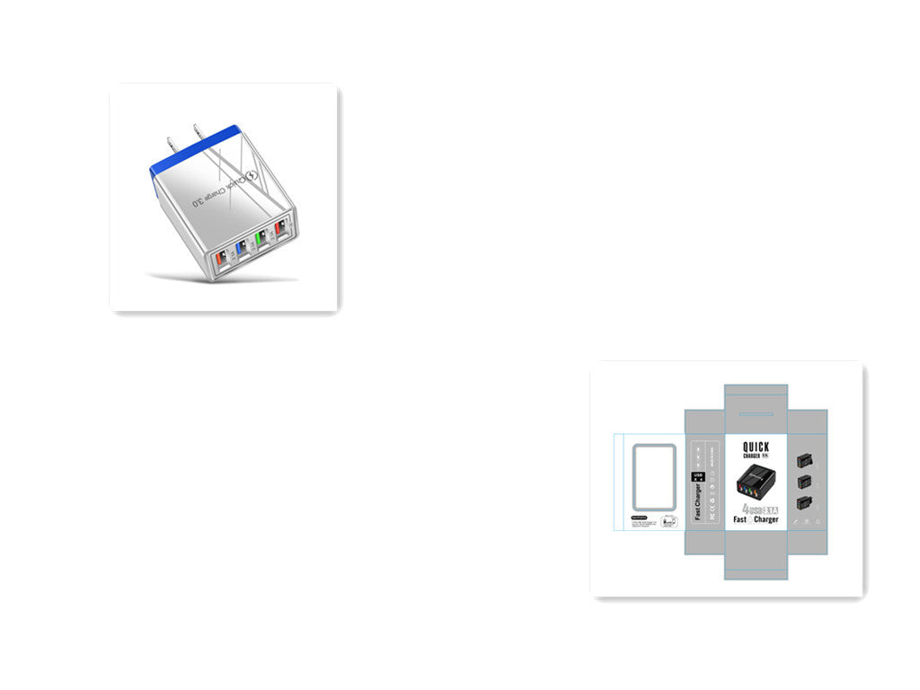 Chargeur USB Quick Charge 3.0 Adaptateur pour 4 téléphones pour tablette Chargeur mural portable Chargeur rapide