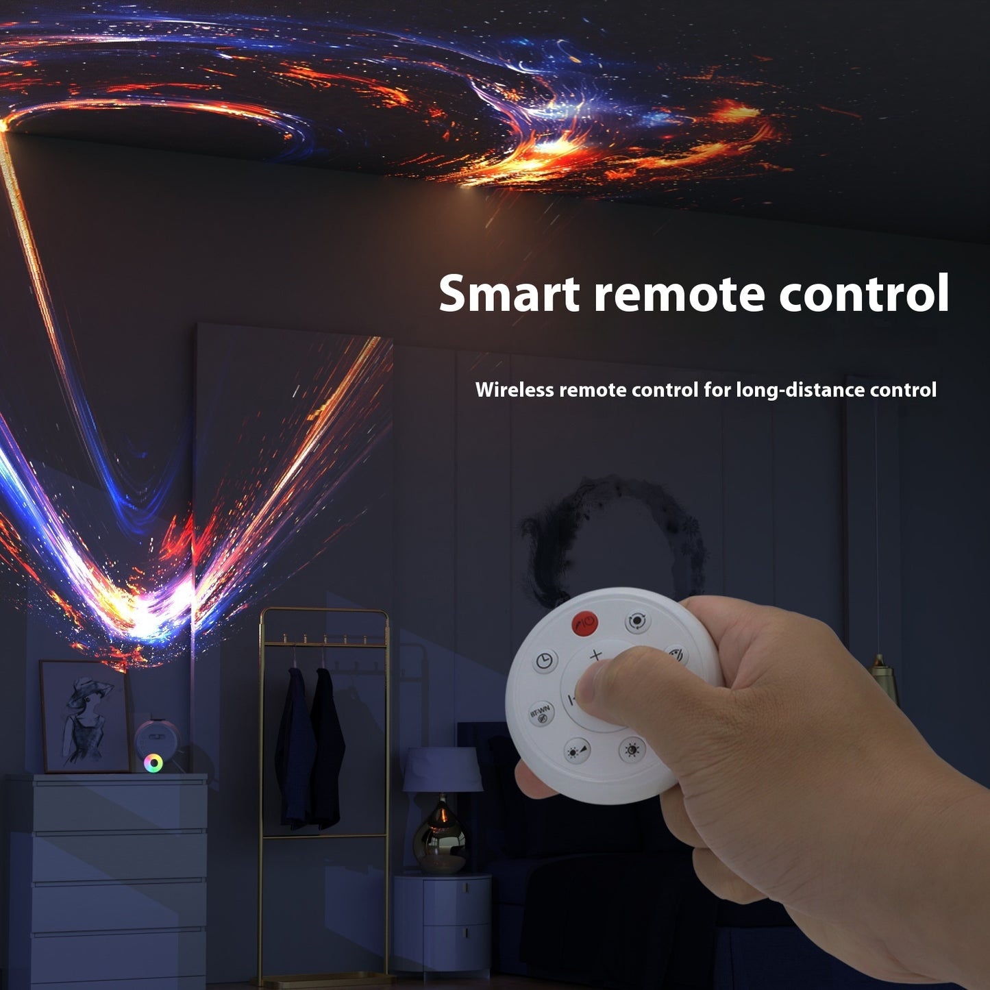 Projecteur de lumière étoilée pour chambre à coucher, lampe de projection d'ambiance focalisée