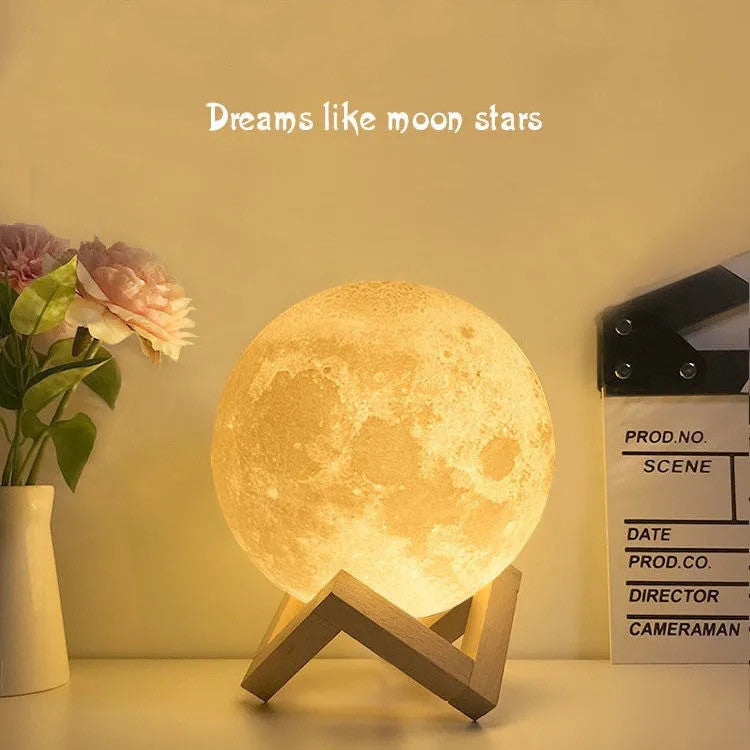Lampe de table de nuit en forme de lune avec impression 3D, cadeau de Saint-Valentin chinois