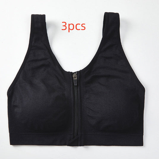 Soutien-gorge de sport à fermeture éclair avant, anti-choc, haute résistance, dos beauté