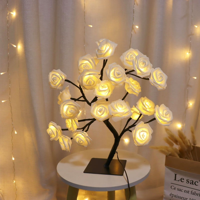 Chambre Rose Arbre Lampe Décoration