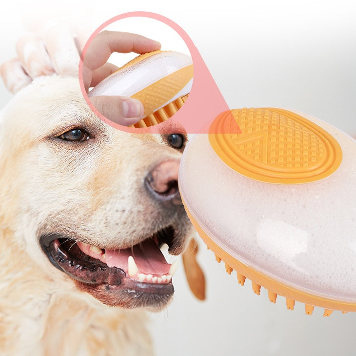 Outil de nettoyage pour chien, brosse de bain 2-en-1, peigne de massage SPA pour animaux, en silicone doux, pour le toilettage des animaux de compagnie.