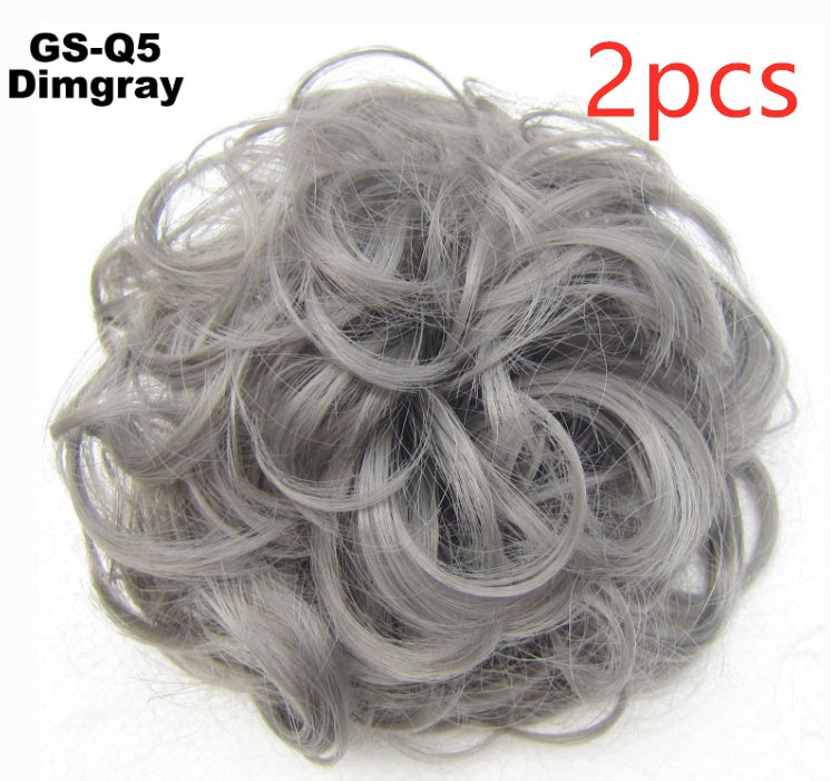 Europe, Japon et Corée du Sud populaires chignon naturel moelleux cordon cheveux bouclés boule tête cheveux anneau ensemble de cheveux accessoires de cheveux féminins cheveux en fibre chimique