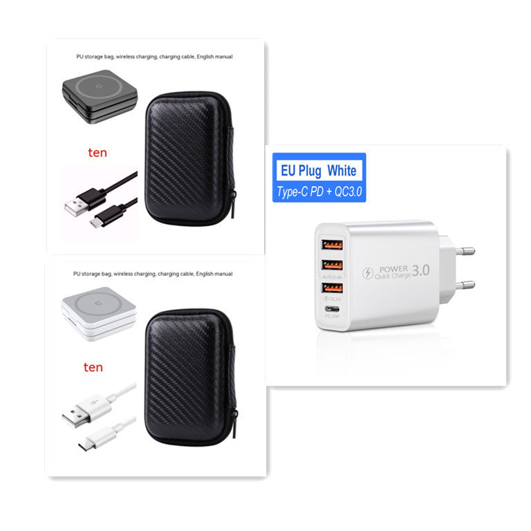 Chargeur sans fil trois-en-un pliable à aspiration magnétique portable