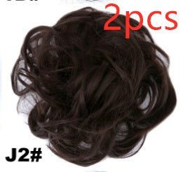 Europe, Japon et Corée du Sud populaires chignon naturel moelleux cordon cheveux bouclés boule tête cheveux anneau ensemble de cheveux accessoires de cheveux féminins cheveux en fibre chimique