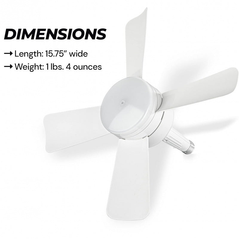 Lampe de ventilateur à douille avec bouche à vis réglable à distance Lampe de ventilateur à LED intégrée à télécommande intelligente