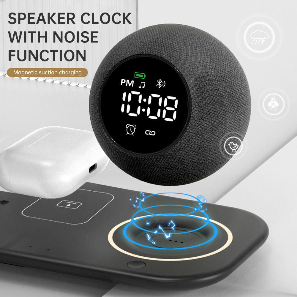 Horloge de réveil à lumière ambiante à bruit blanc multifonctionnelle avec haut-parleur Bluetooth