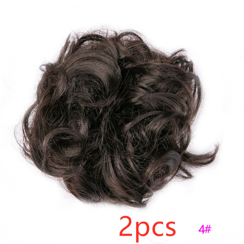 Europe, Japon et Corée du Sud populaires chignon naturel moelleux cordon cheveux bouclés boule tête cheveux anneau ensemble de cheveux accessoires de cheveux féminins cheveux en fibre chimique