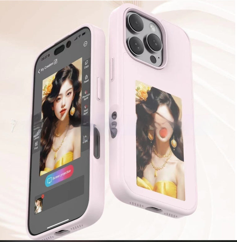 Coque de téléphone à écran E-ink Projection d'écran illimitée Coque de téléphone personnalisée Sans batterie Nouvelle coque de téléphone de luxe designer