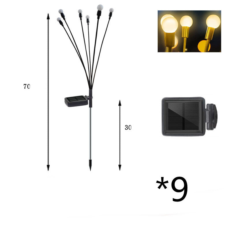 Lumière solaire Firefly de simulation pour décoration de jardin extérieur, lampe de paysage, décor de Noël, lumières LED solaires, lumières de jardin extérieur.