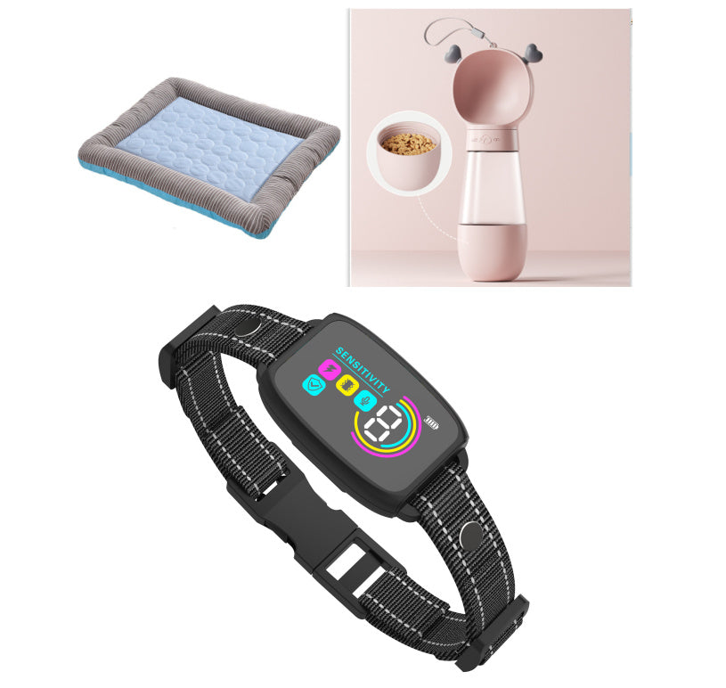 Collier anti-aboiement automatique intelligent rechargeable, dispositif d'arrêt des aboiements, affichage numérique HD, collier étanche IP67 pour chiens, produits pour animaux de compagnie.