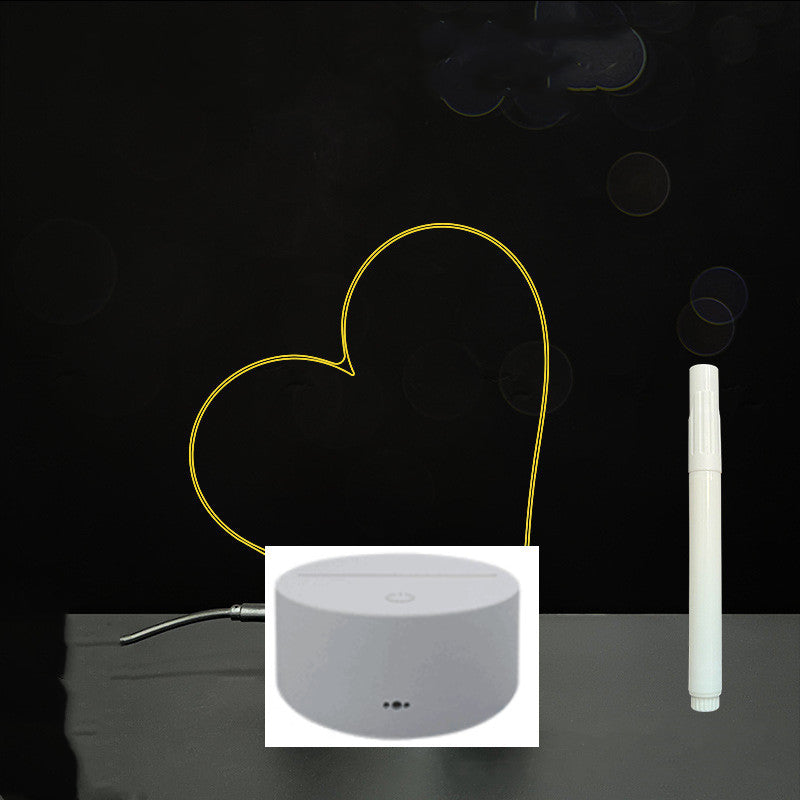 Tableau de message en acrylique 3D avec écriture à la main et lumière LED