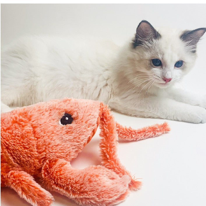 Jouets pour animaux de compagnie, crevette sautante électrique, chargement USB, simulation de homard, jouet en peluche amusant pour chats.