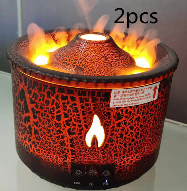 Nouveau diffuseur d'huiles essentielles ultrasonique créatif de machine d'aromathérapie à vapeur de volcan, humidificateur à flamme de méduse.