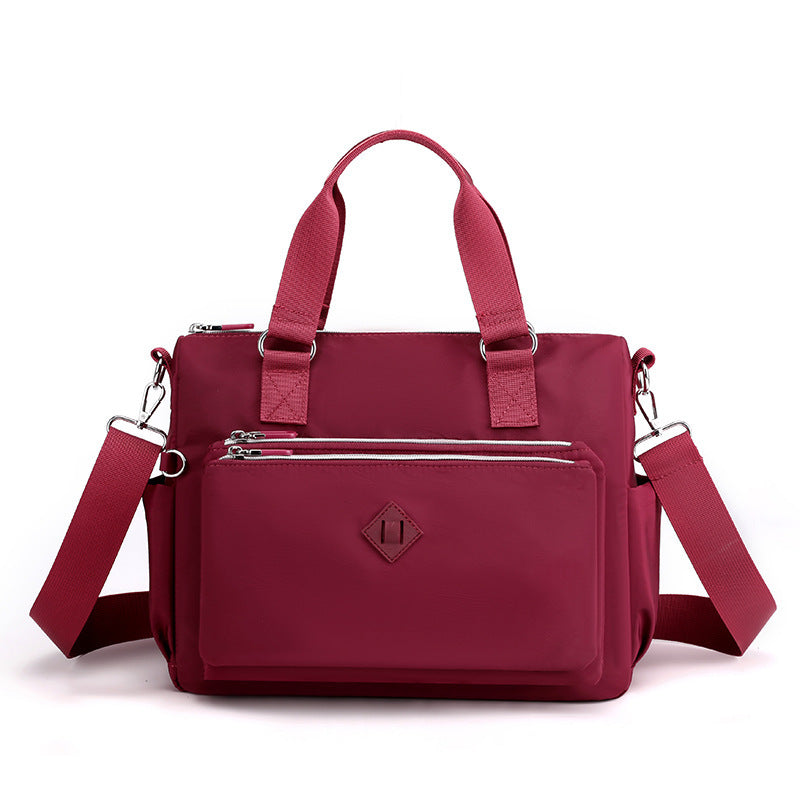 Sac à bandoulière tendance à une épaule en nylon imperméable multicouche pour femmes
