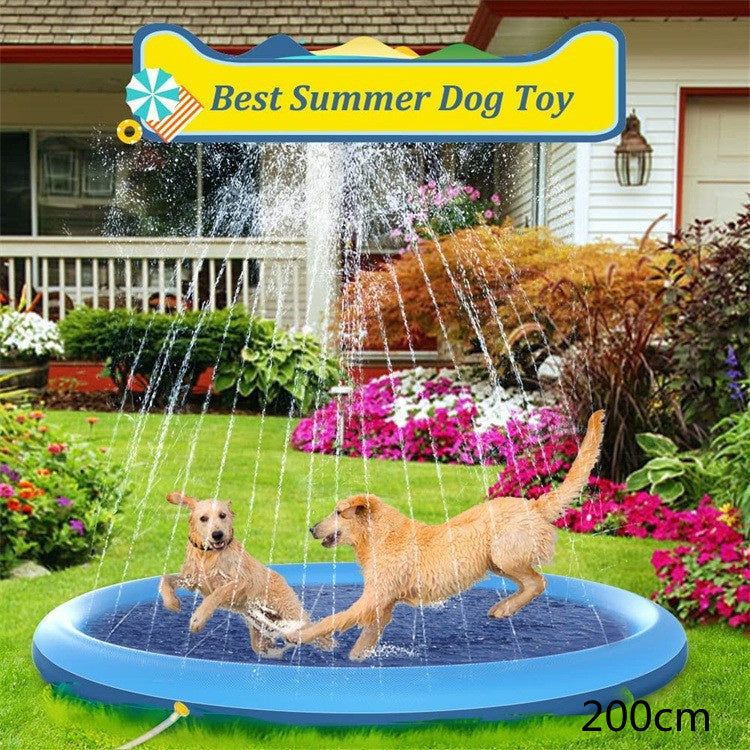 Tapis de jeu anti-dérapant pour enfants et piscine pour chiens, jouets d'eau d'été pour l'extérieur, fontaine de jardin amusante.