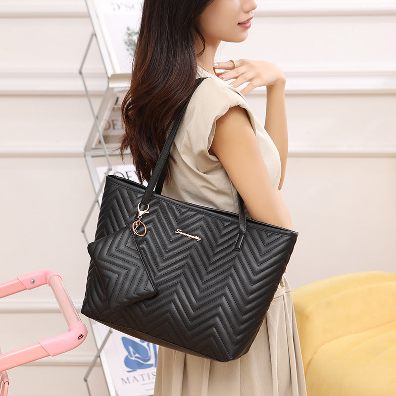 Sac à épaule brodé en diamant à motif de vagues à la mode pour femmes
