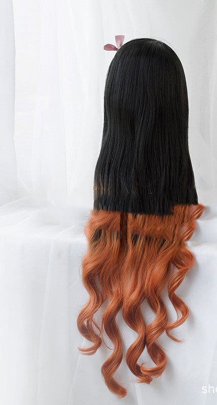 Cheveux longs bouclés dégradés noirs naturels brunâtres jaunes