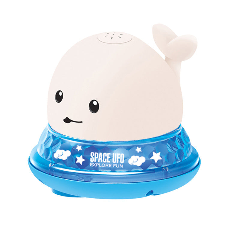 Jouets de bain en forme de bébé, mignon, dessin animé, baleine flottante, pulvérisant de l'eau, avec musique légère et lumière LED.