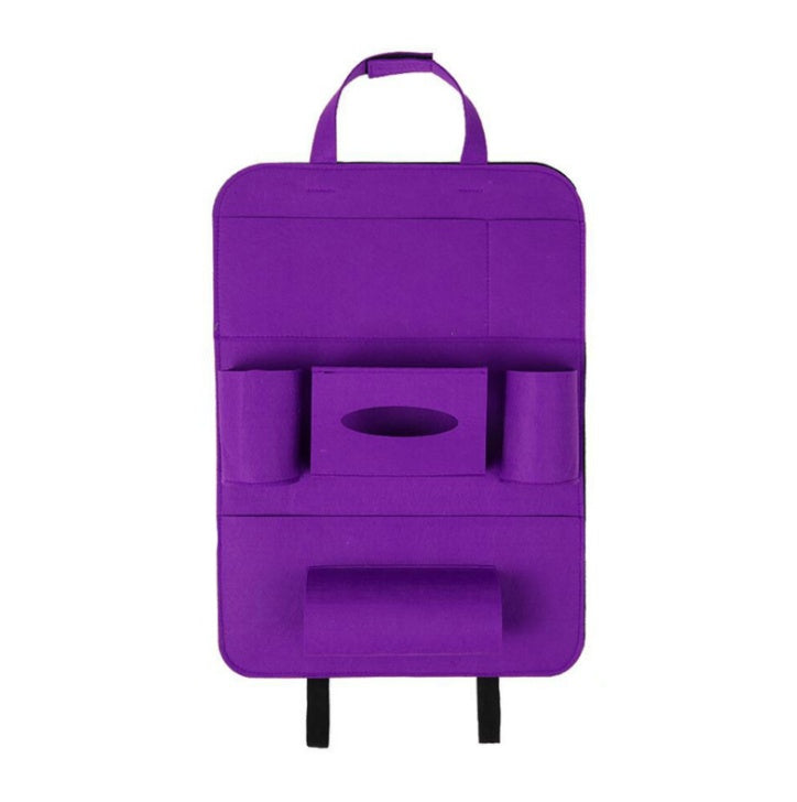 Organisateur de siège arrière de voiture Auto Car, support de style automobile, sac de rangement multifonction en feutre de laine avec plusieurs poches pour accessoires de véhicule.