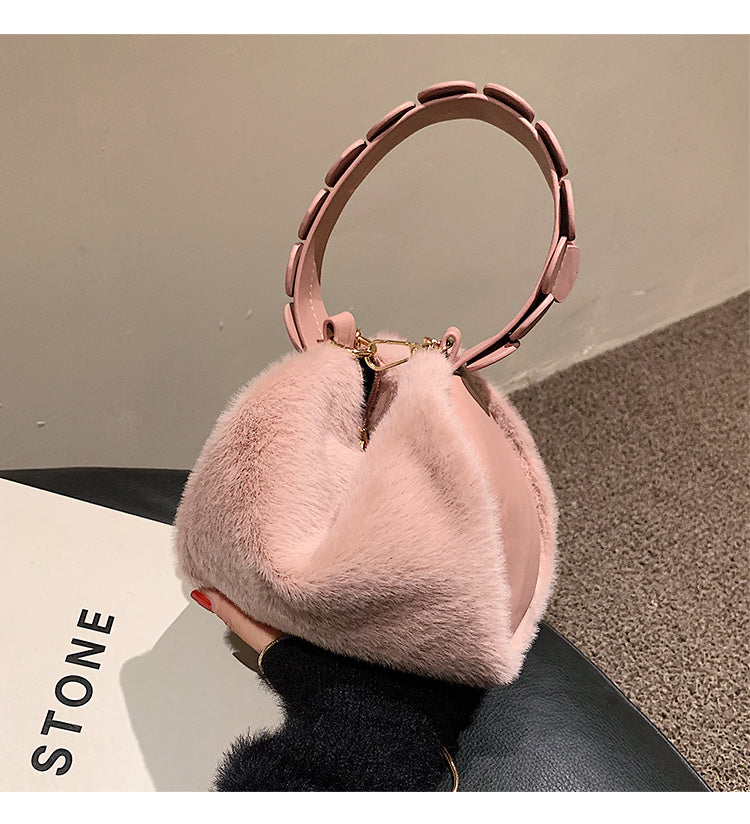 Sac à main croisé en fourrure petite pour femmes automne et hiver