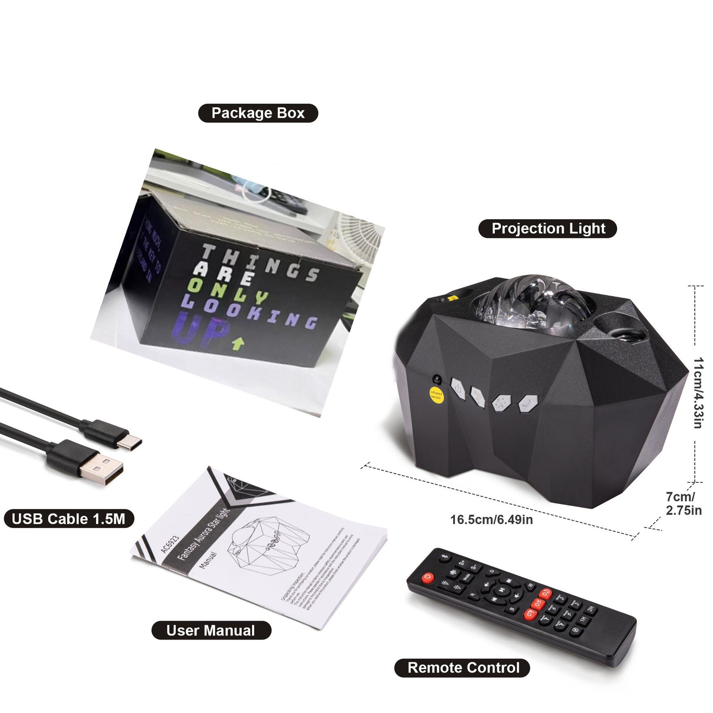 Lampe projecteur d'étoiles océaniques Bluetooth avec motif d'eau USB.
