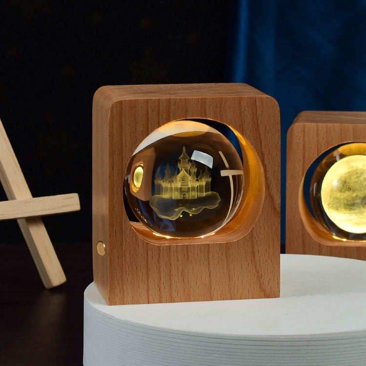 Lampe de nuit à lumière LED en forme de méduse avec gravure laser 3D de cerf, lampe dimmable USB pour décoration de chambre, cadeaux et décoration intérieure.