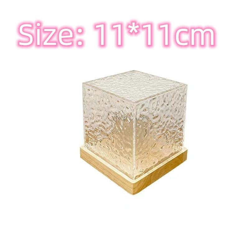 Lampe de table à LED 16 couleurs avec effet ondulation de l'eau, USB, rotative, en cristal, à intensité variable, RVB, décoration de la maison