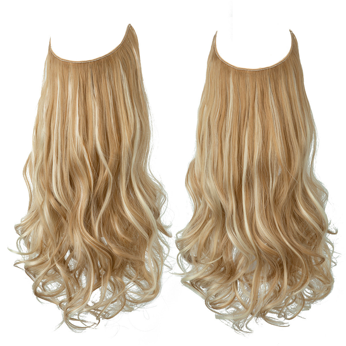 Perruque femme poisson ligne type cheveux longs bouclés fibre chimique extension pièce mat haute température soie poisson fil de soie perruque pièce