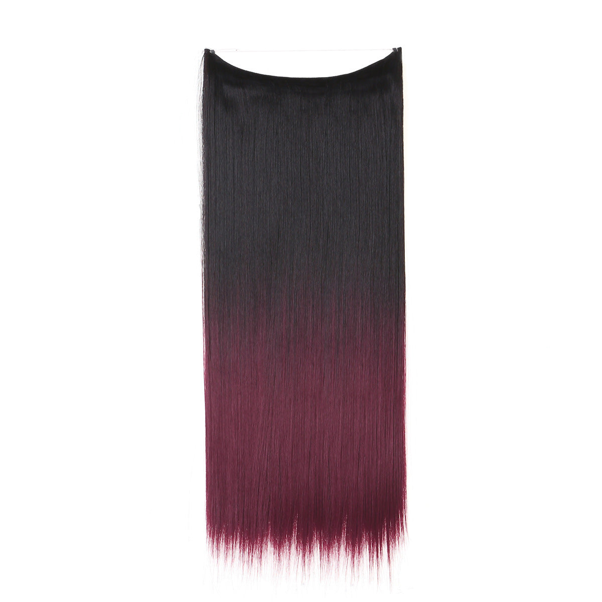 Extension de cheveux invisible lisse multicolore dégradée réglable en une seule pièce pour femme